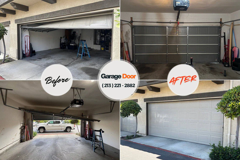 Before and after: garage door repair Hornell, NY